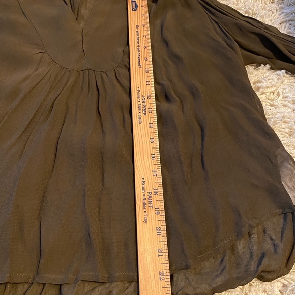 ZARA BASIC Silk Velvet Beads Embroidery Kimono Tunic Top Olive, size XS - Picture 6 of 16